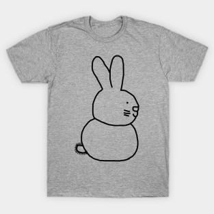 Minimal Bunny Rabbit Line Drawing T-Shirt